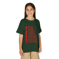Christian JESUS IS Youth Short Sleeve - Red