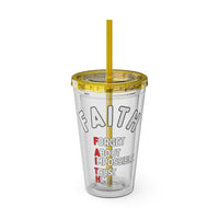 Faith "Forget About Impossible, Trust Him" 16oz Tumbler with Straw