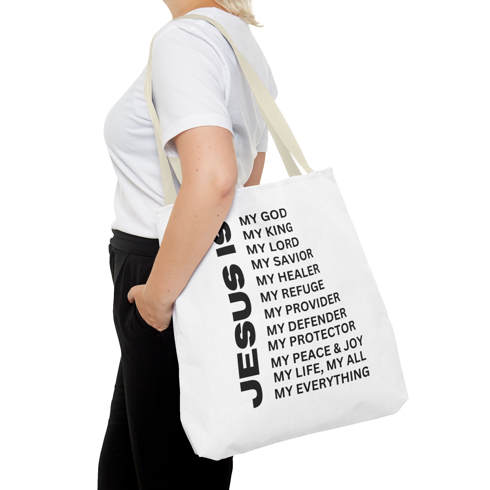 Christian JESUS IS Tote Bag - White