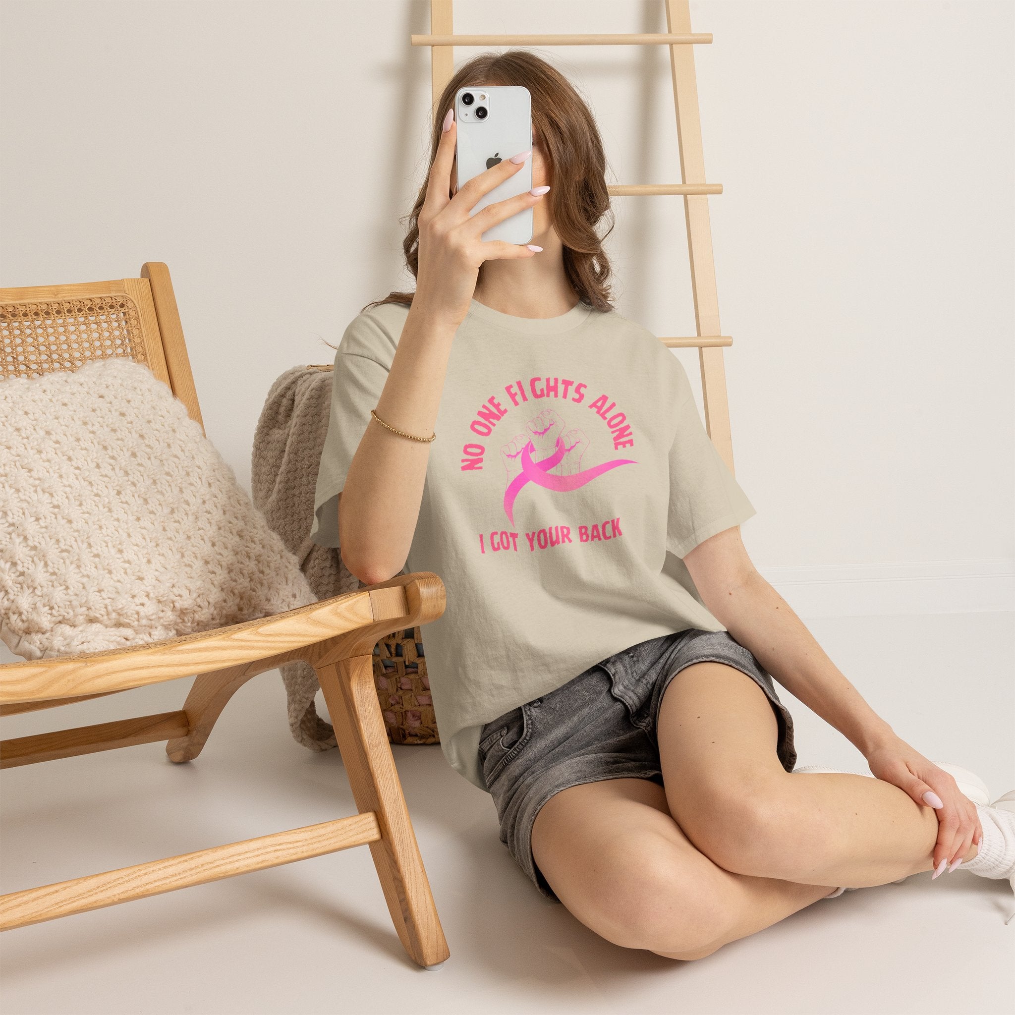 No One Fights Alone - I Got Your Back Pink Ribbon T-Shirt