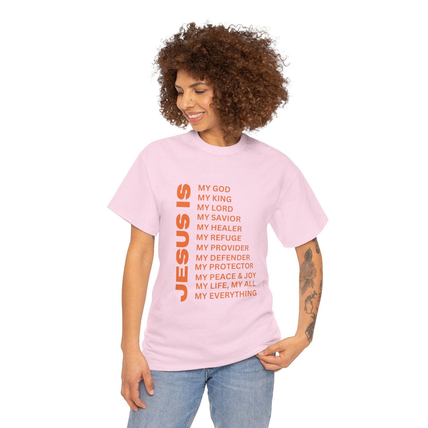 Christian JESUS IS T‑Shirt - Orange