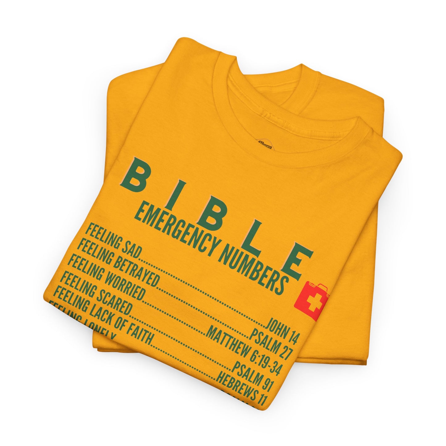 Bible Emergency Numbers Tee - Green