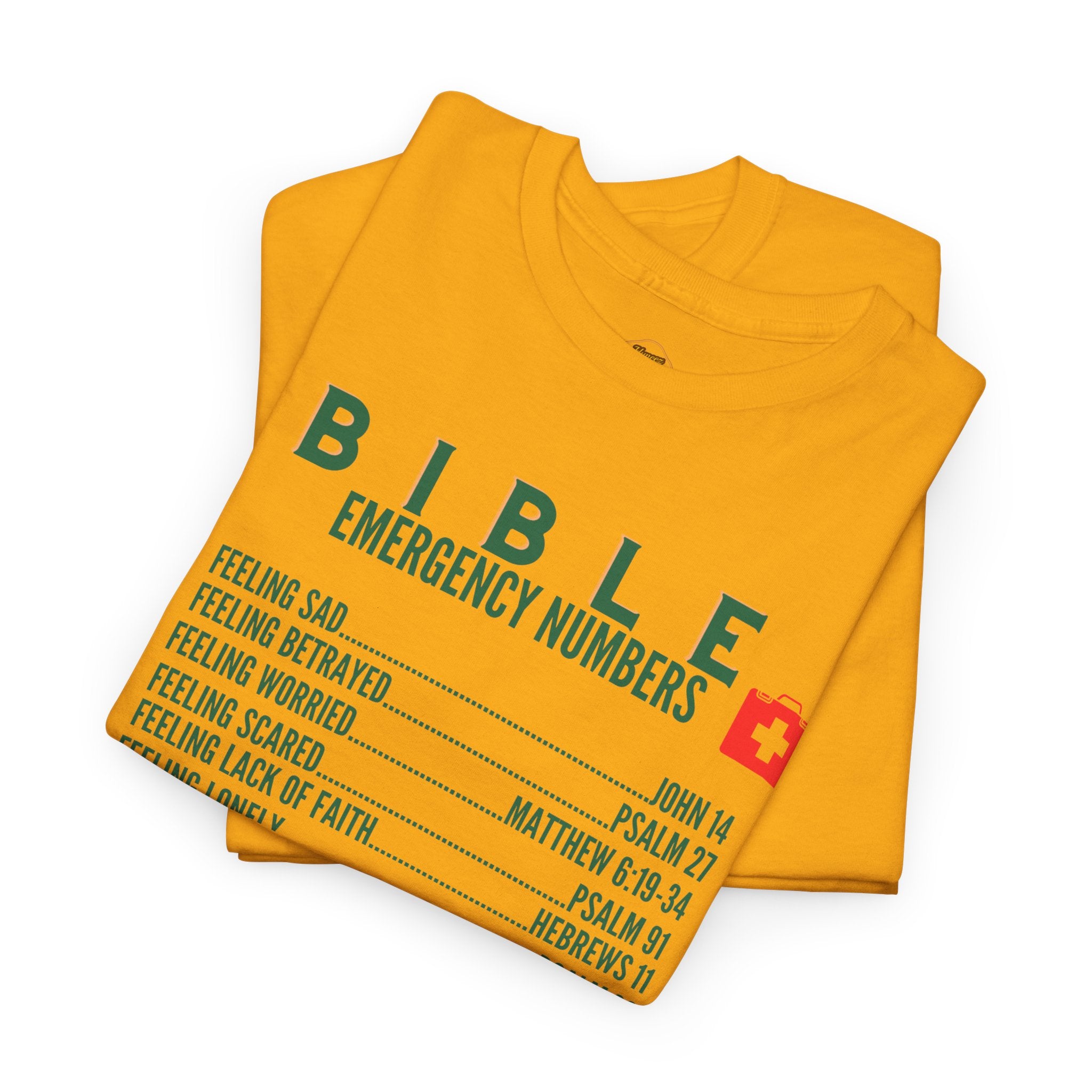 Bible Emergency Numbers Tee - Green