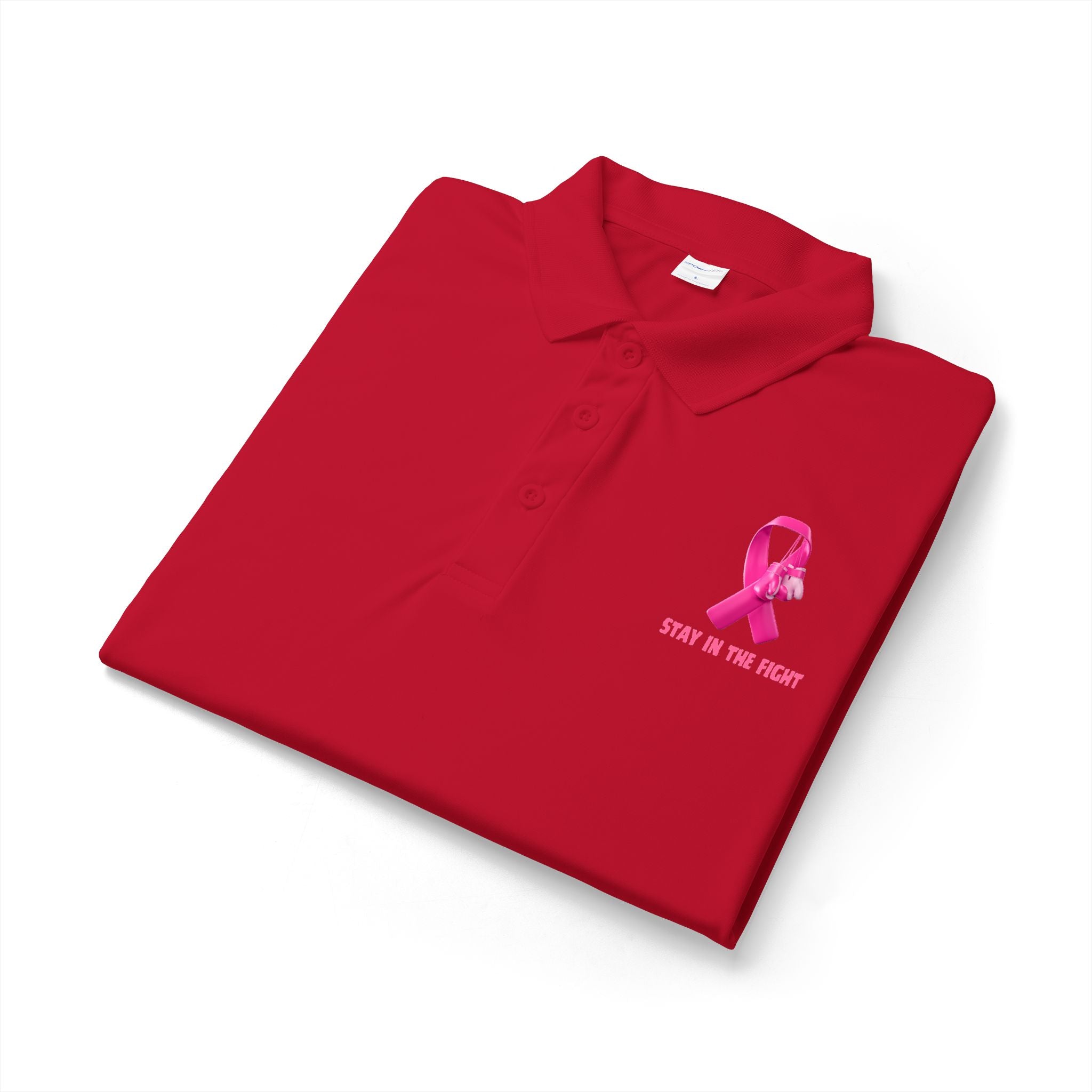 Breast Cancer Pink Ribbon “Stay in the Fight” Polo