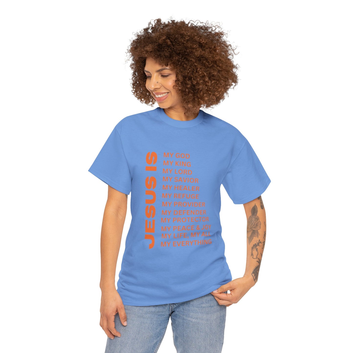 Christian JESUS IS T‑Shirt - Orange