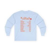 Bible Emergency Numbers Long Sleeve Tee - Orange