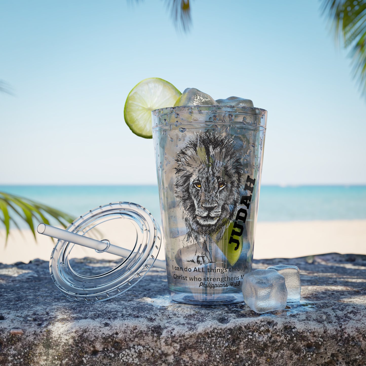 Lion of Judah 16oz Tumbler with Straw