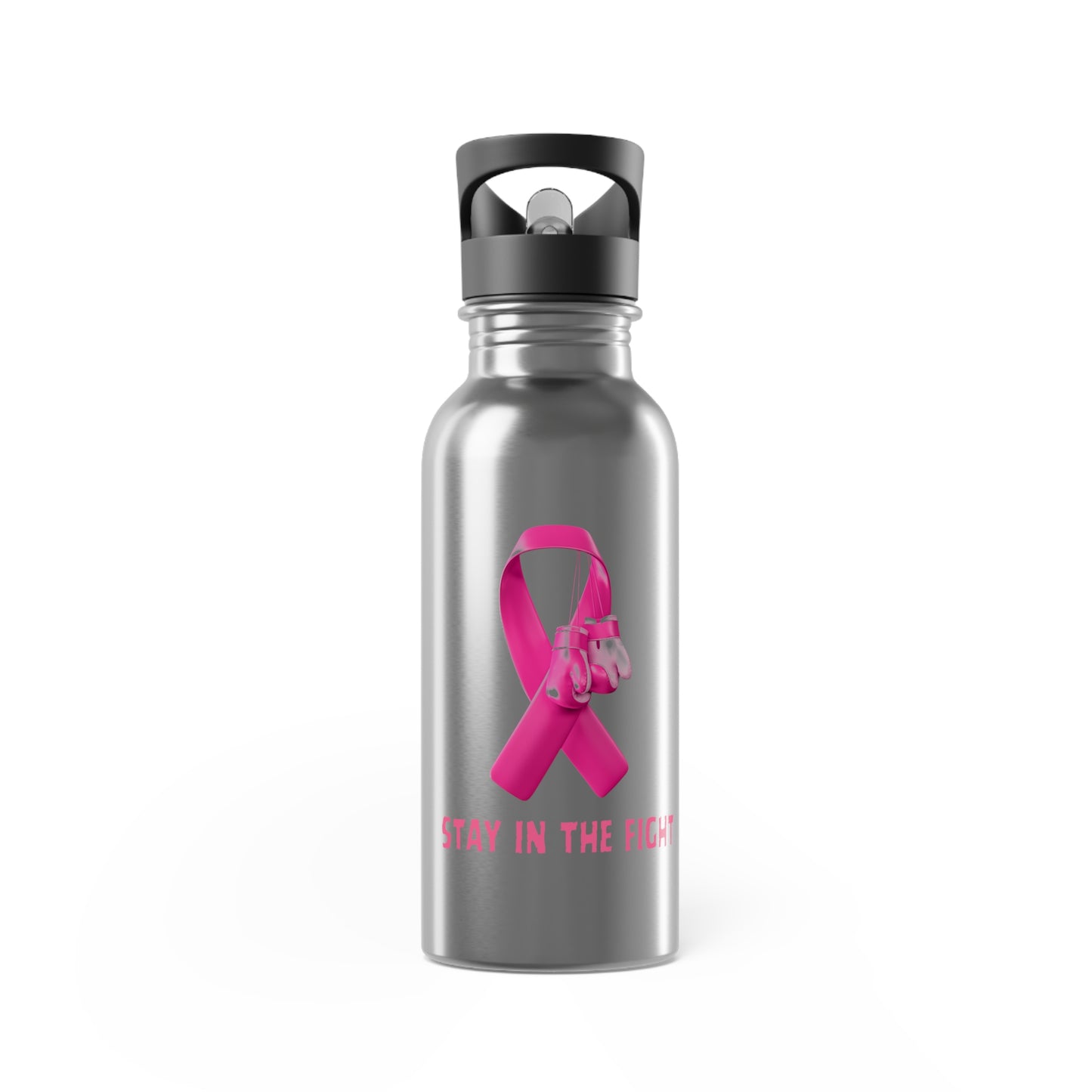 Breast Cancer Awareness 20oz Stainless Steel Water Bottle with Straw