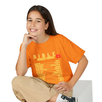 Bible Emergency Numbers Youth T-Shirt — Yellow