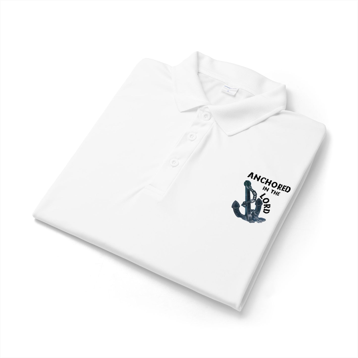Anchored In The Lord Polo - Black