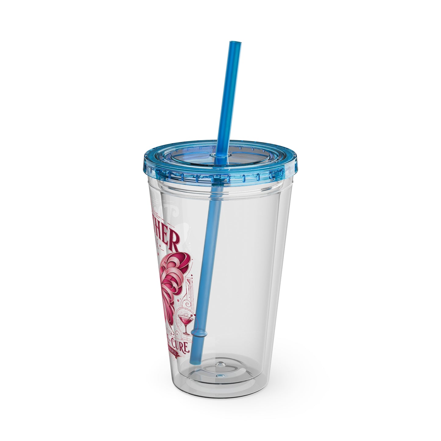 Together We Rise Butterfly Breast Cancer 16oz Tumbler with Straw