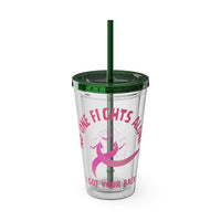 "No One Fights Alone" 16oz Tumbler with Straw