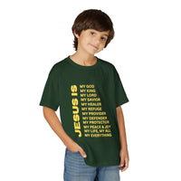 Christian JESUS IS Youth Short Sleeve - Yellow