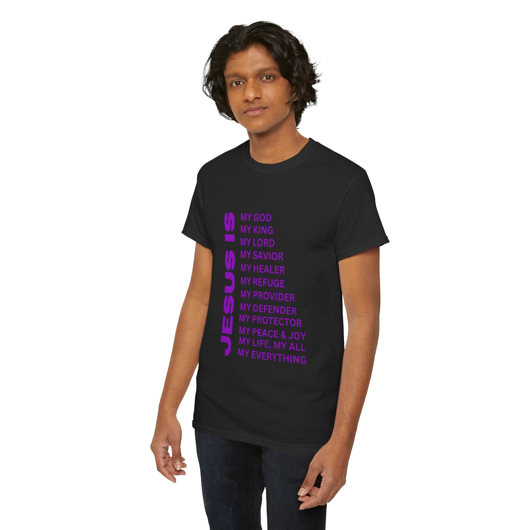 Christian JESUS IS T-shirt - Purple