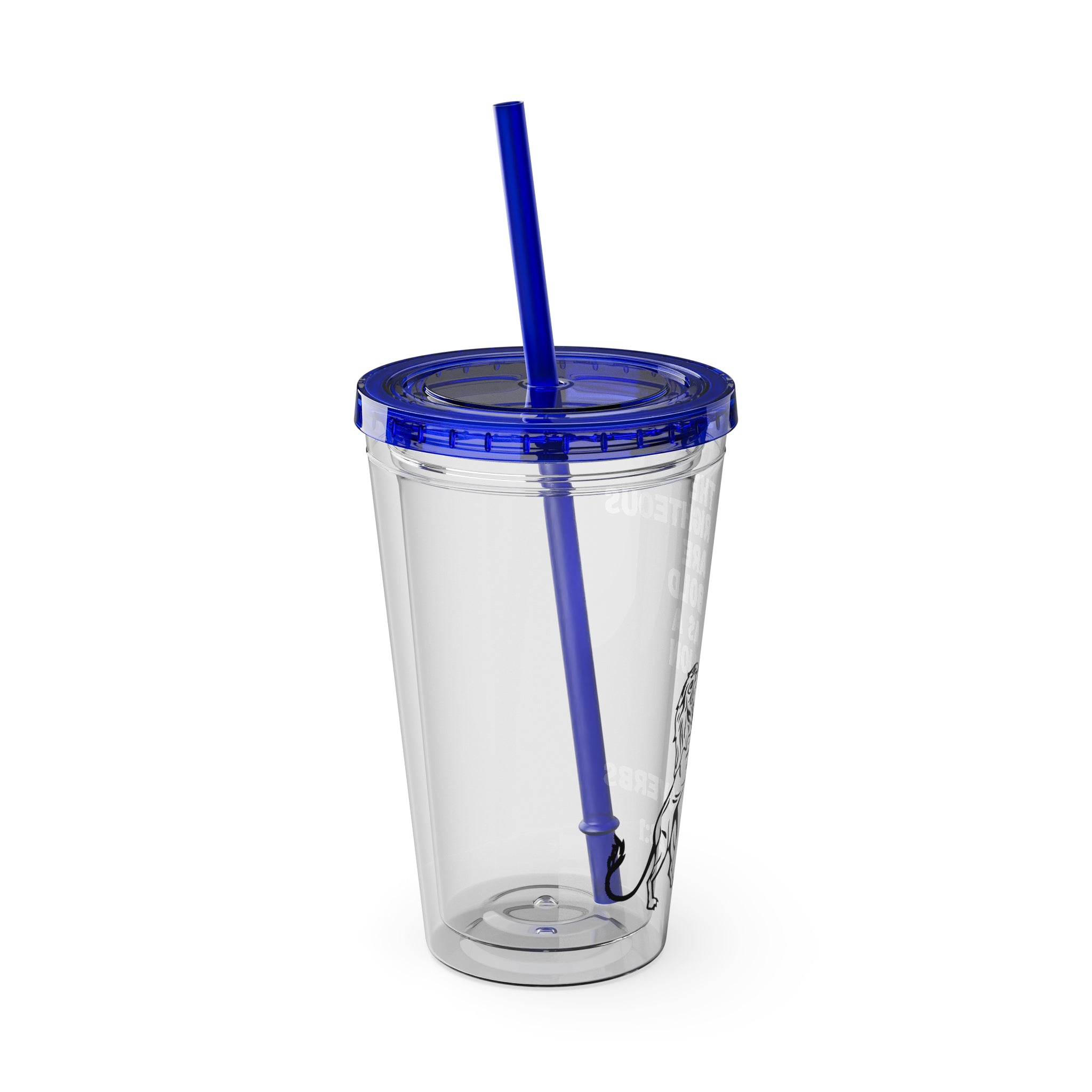 "The Righteous Are Bold as a Lion" 16oz Inspirational Tumbler with Straw