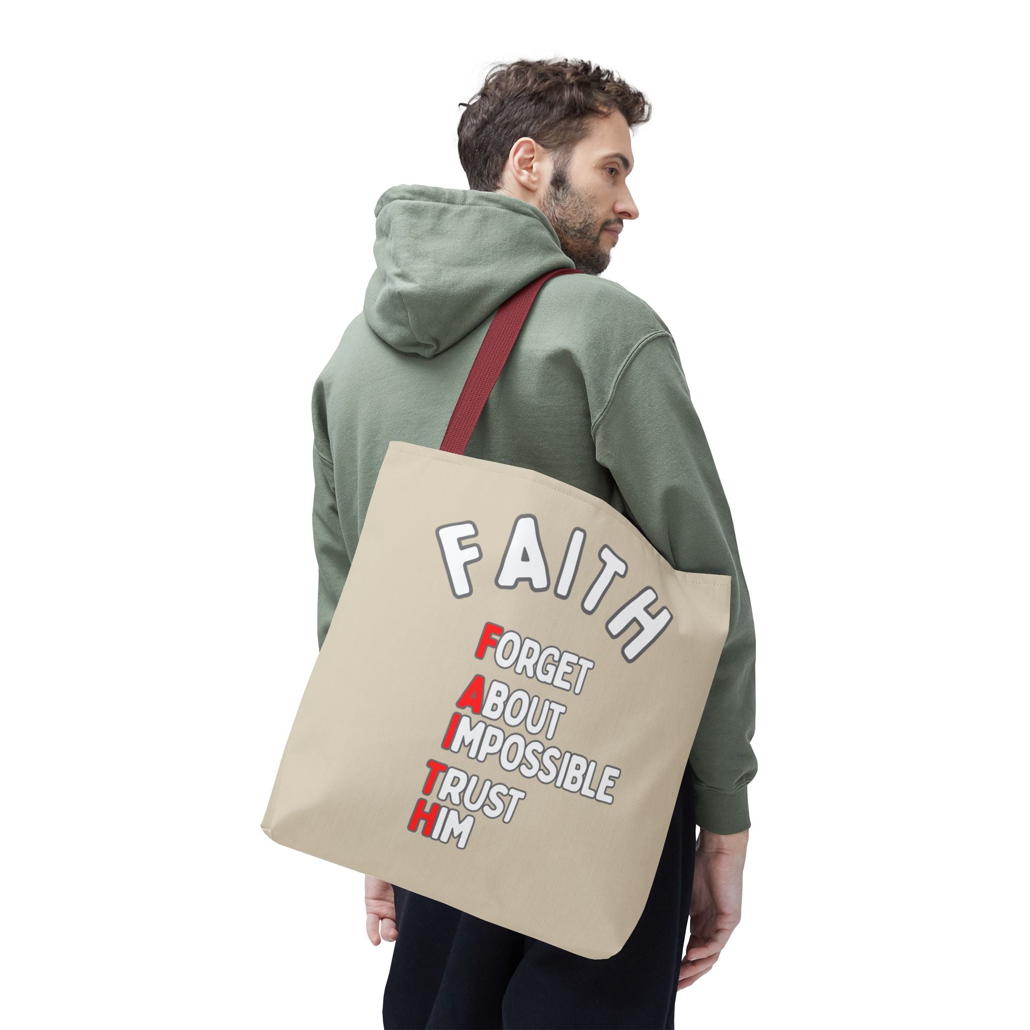 FAITH: Forget About Impossible, Trust Him Tote - Sand