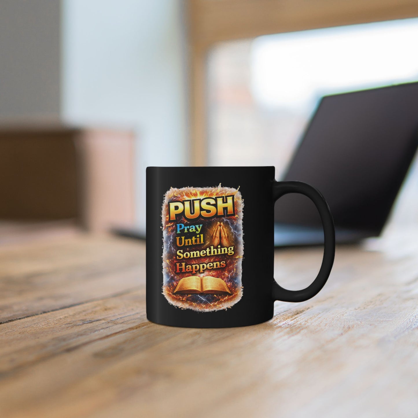 Push Black Coffee Mug - Bible — (11oz & 15oz)