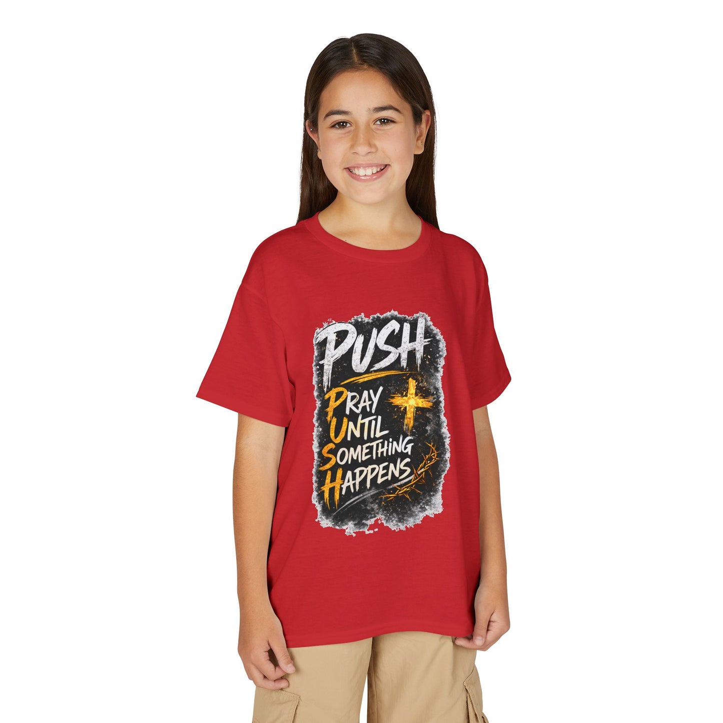 "Push: Pray Until Something Happens" Youth T-shirt
