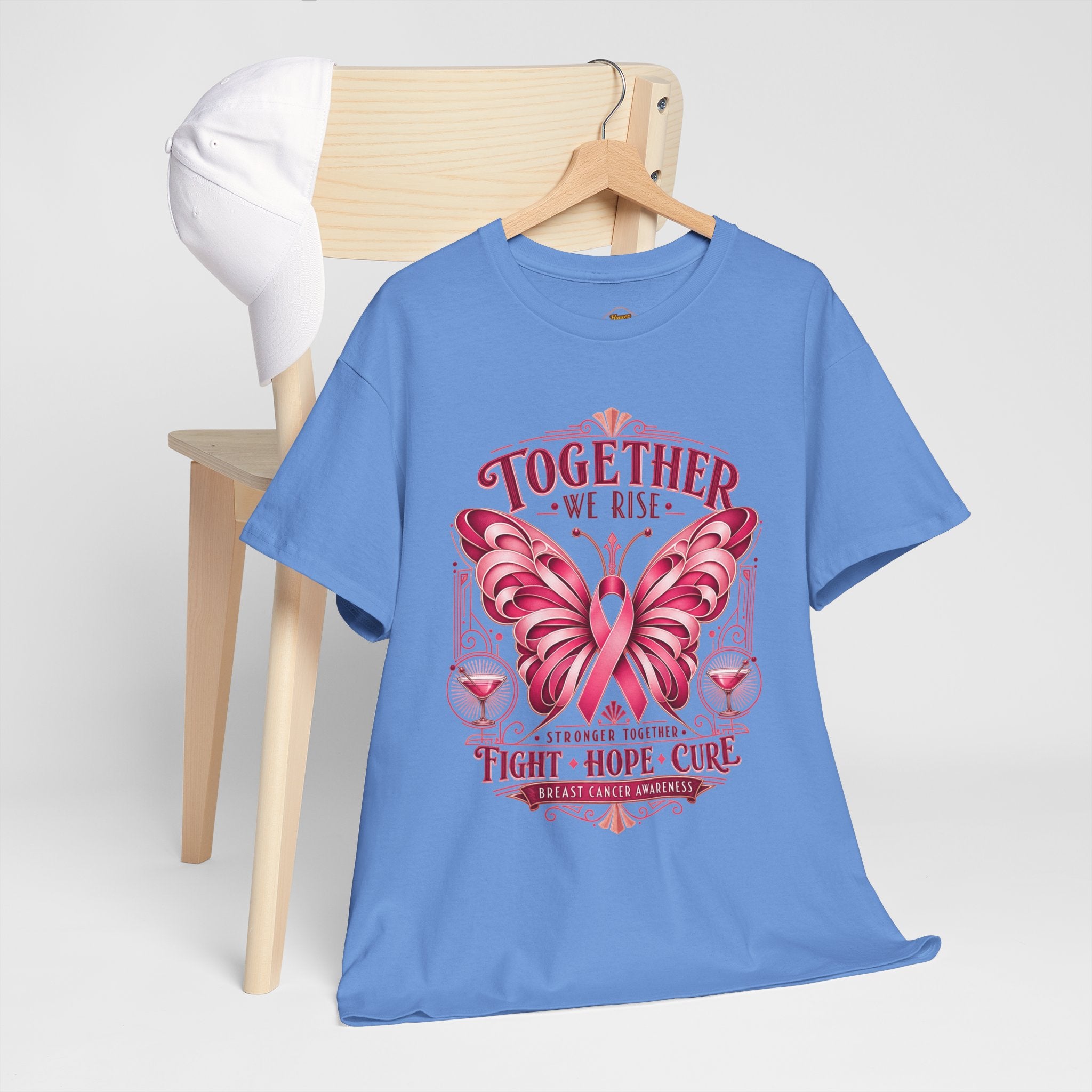 Together We Rise Breast Cancer Awareness T-Shirt — Fight Hope Cure Tee