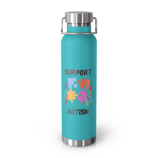 Support Autism Puzzle Piece Awareness - 22oz Insulated Water Bottle