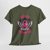 Fight Like a Warrior, Survive Like a Champion Breast Cancer Awareness T-Shirt