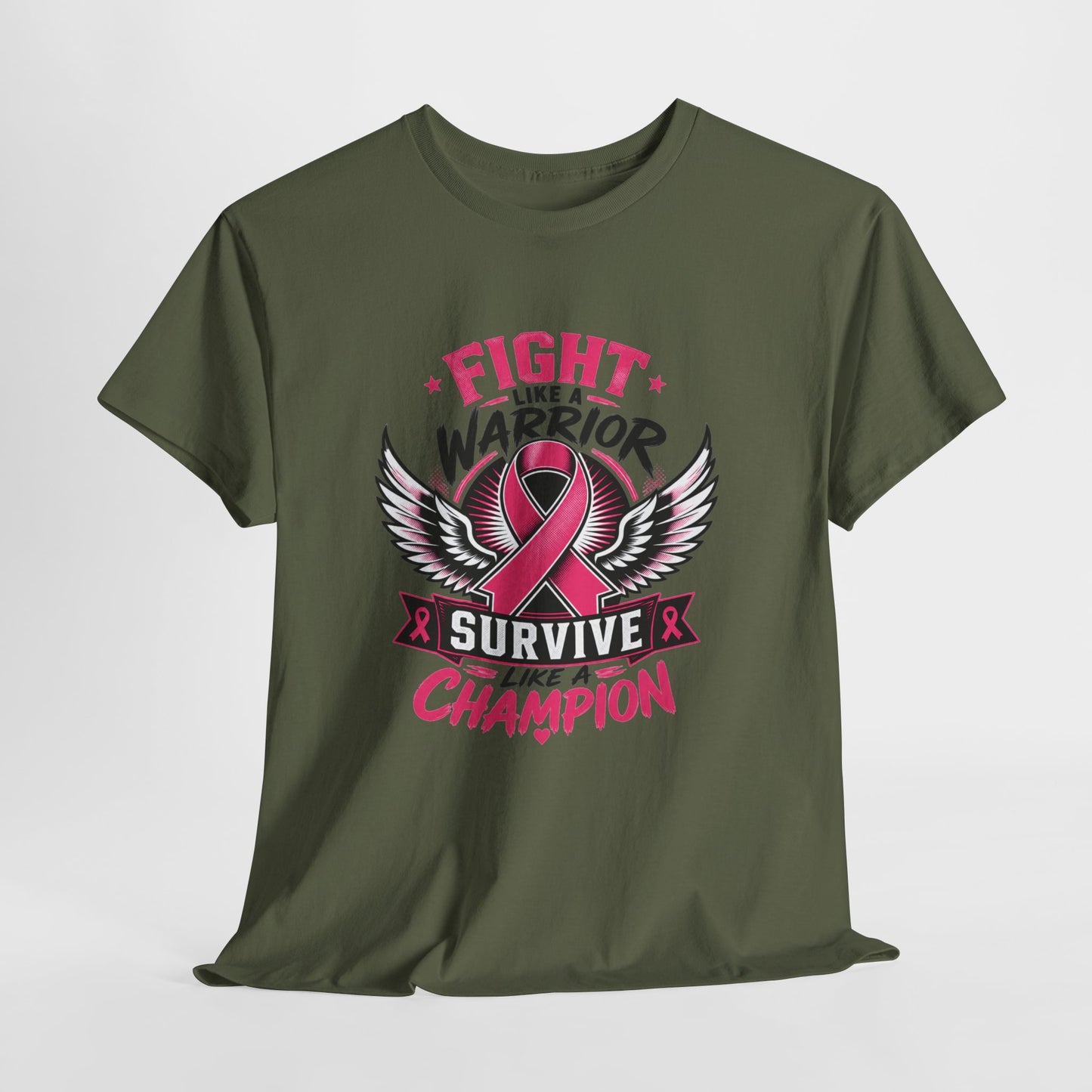 Fight Like a Warrior, Survive Like a Champion Breast Cancer Awareness T-Shirt