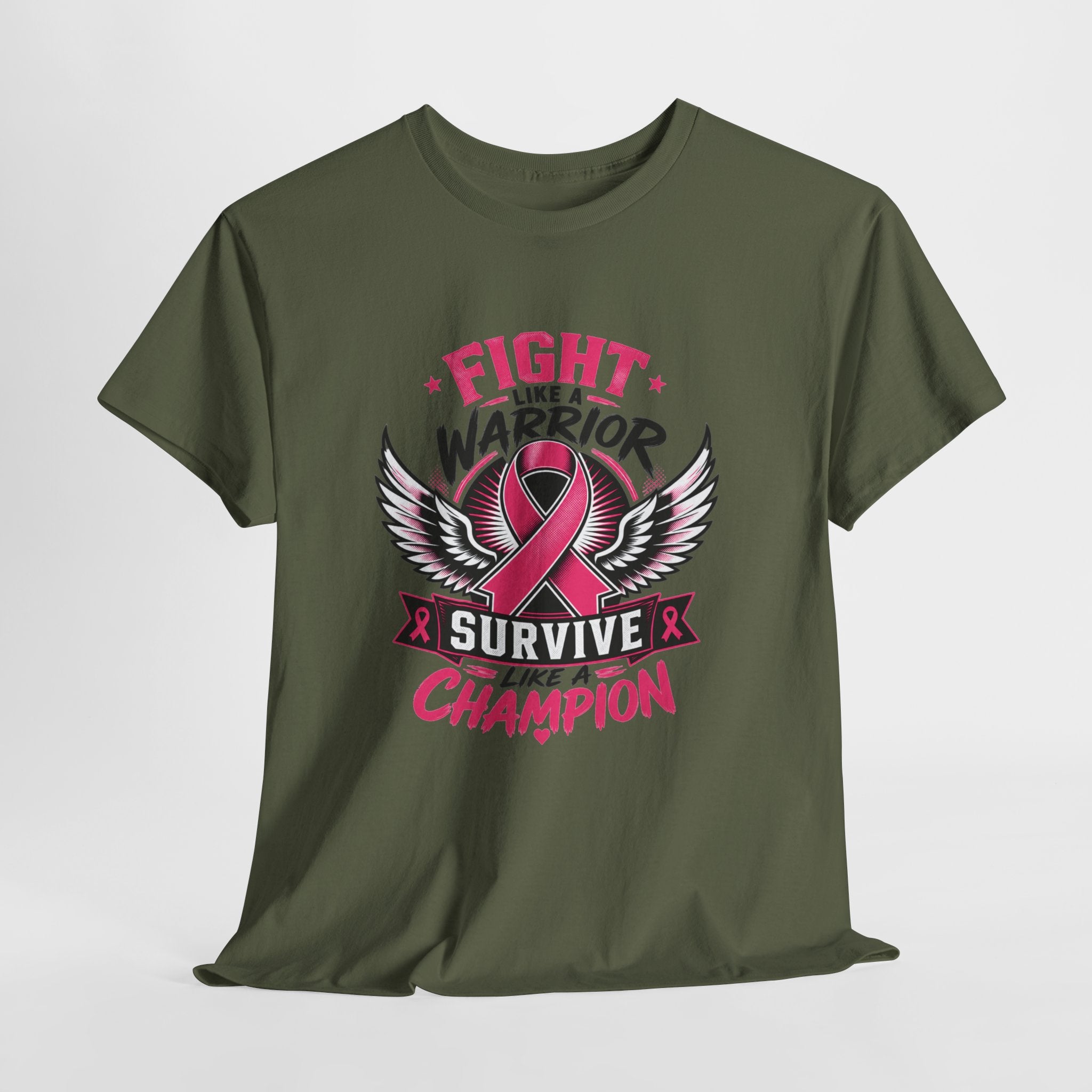 Fight Like a Warrior, Survive Like a Champion Breast Cancer Awareness T-Shirt