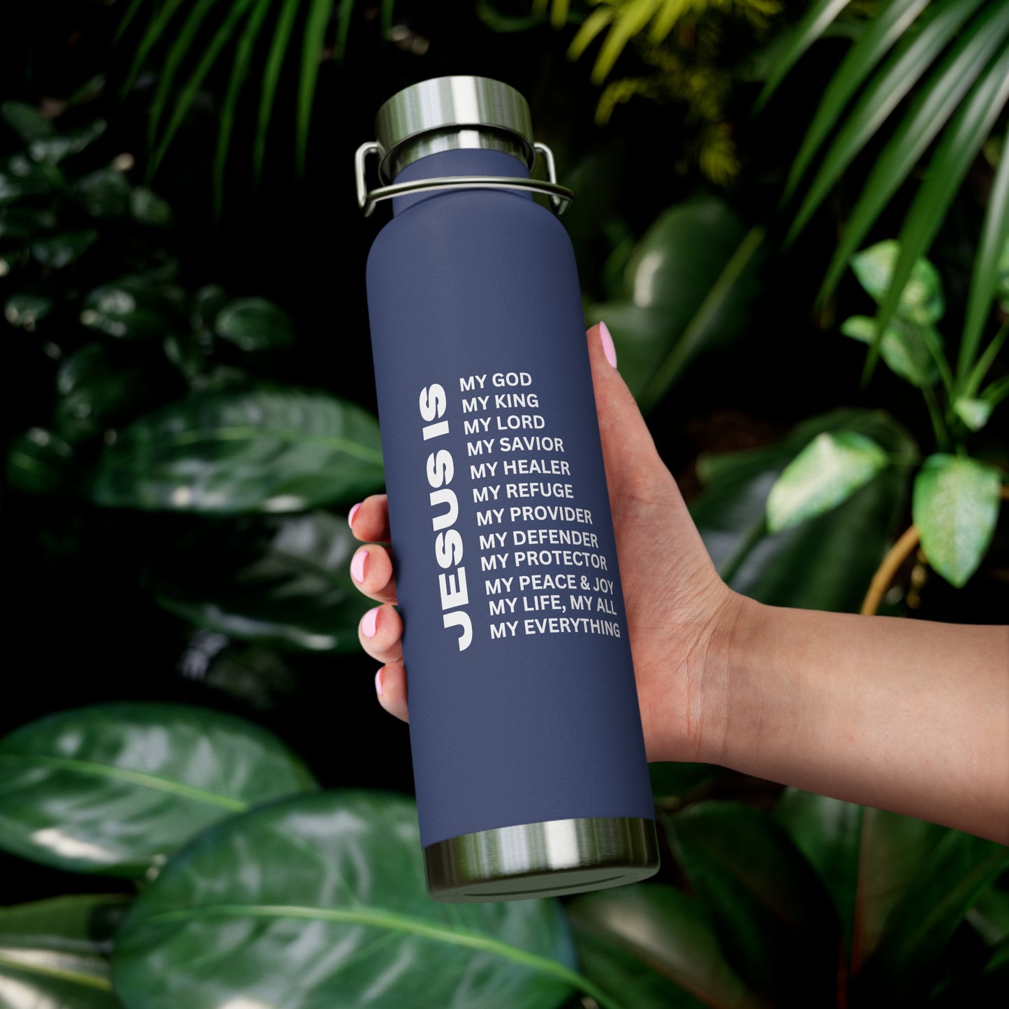 Christian JESUS IS 22oz Insulated Water Bottle - White
