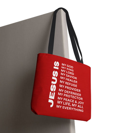 Christian JESUS IS Tote Bag - Red