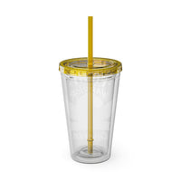 Fight Like a Warrior, Survive Like a Champion Breast Cancer Awareness 16oz Tumbler with Straw