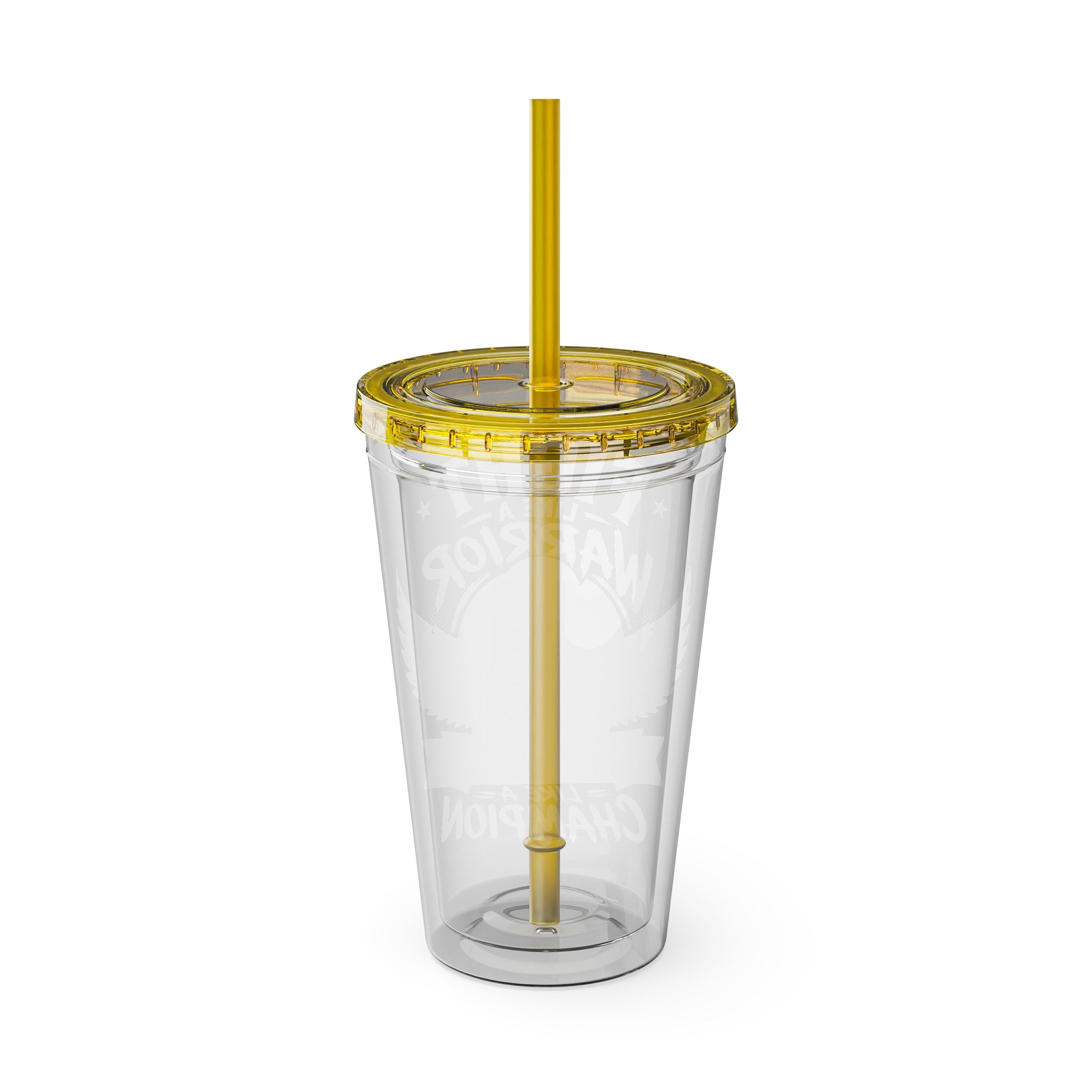 Fight Like a Warrior, Survive Like a Champion Breast Cancer Awareness 16oz Tumbler with Straw
