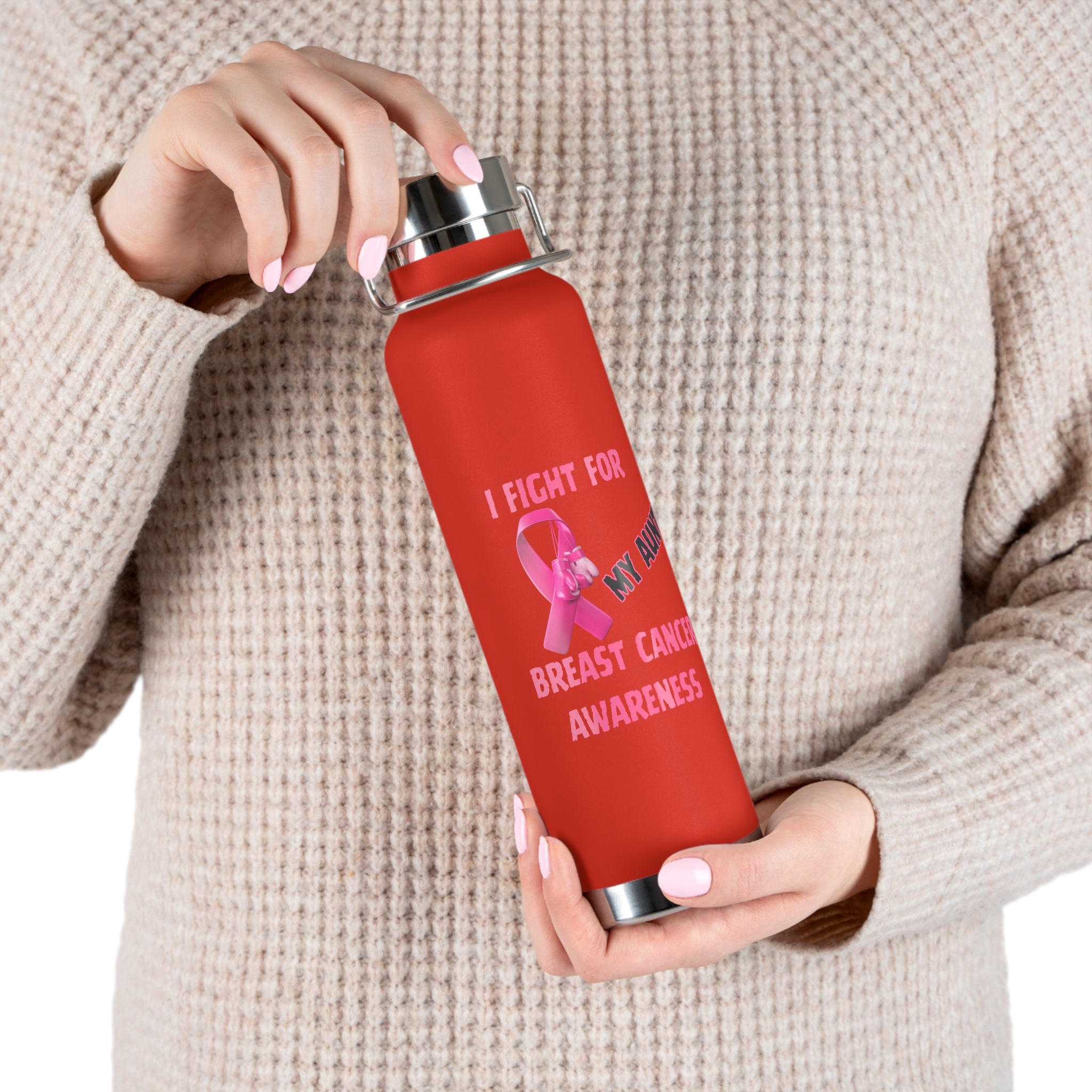 I Fight For My Aunt 22oz Insulated Water Bottle