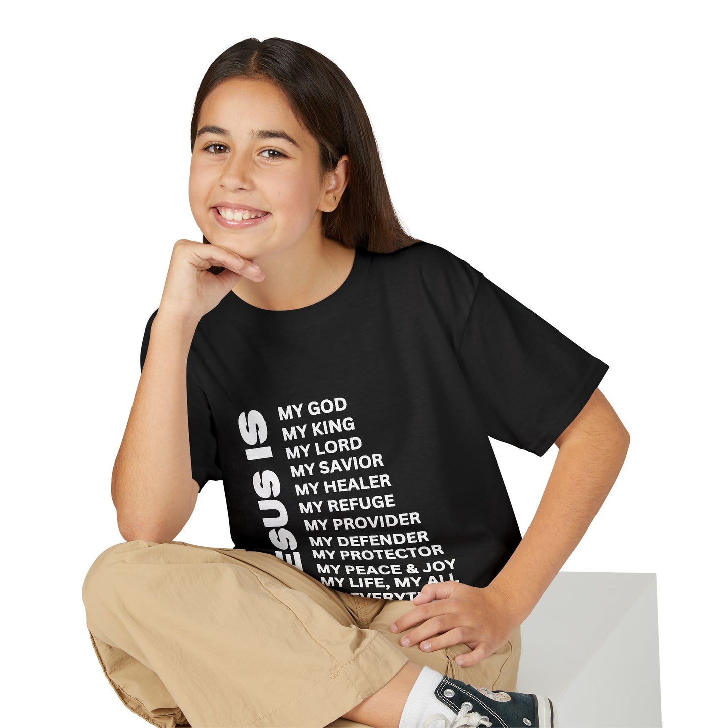 Christian JESUS IS Youth Short Sleeve - White