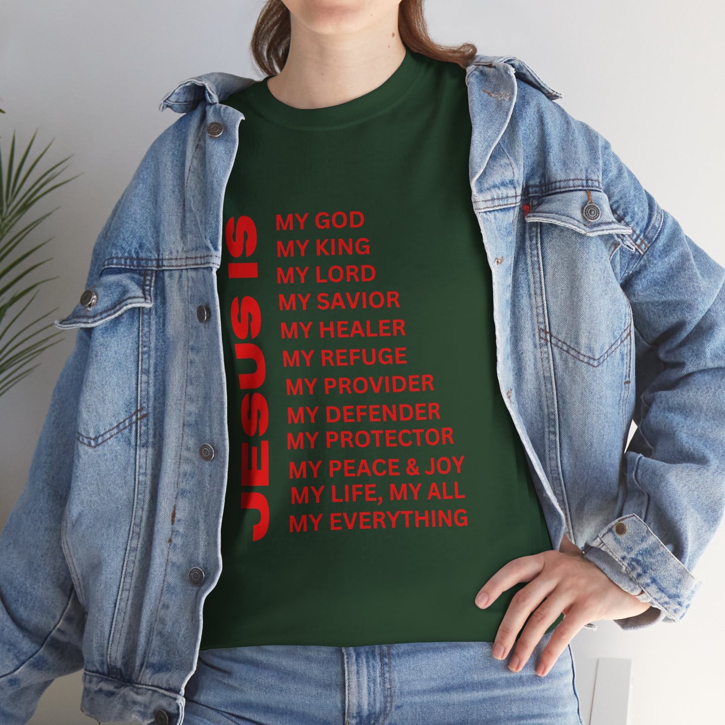 Christian JESUS IS T-Shirt - Red