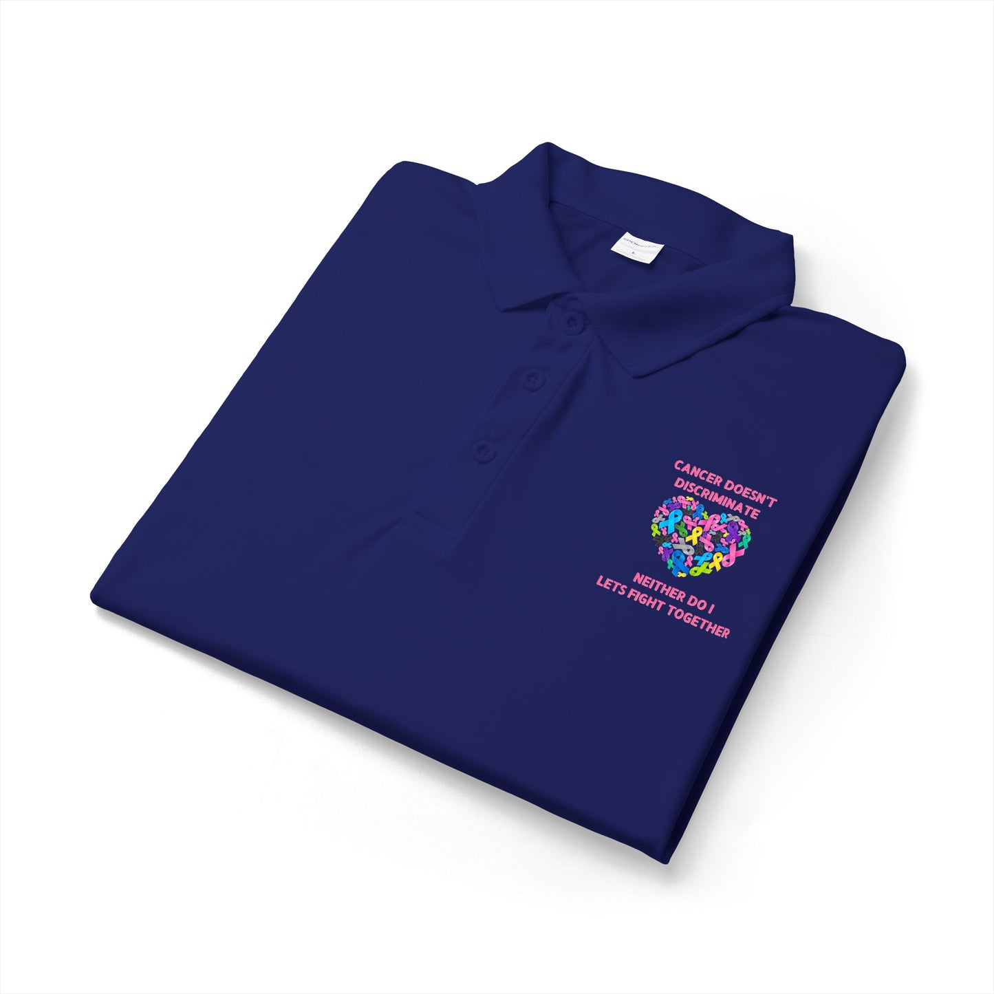 Breast Cancer Heart Ribbon Polo
