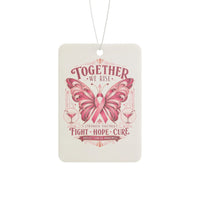 Together We Rise Car Air Freshener Pink Ribbon Butterfly