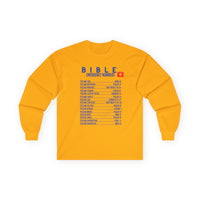 Bible Emergency Numbers Long Sleeve Tee - Blue