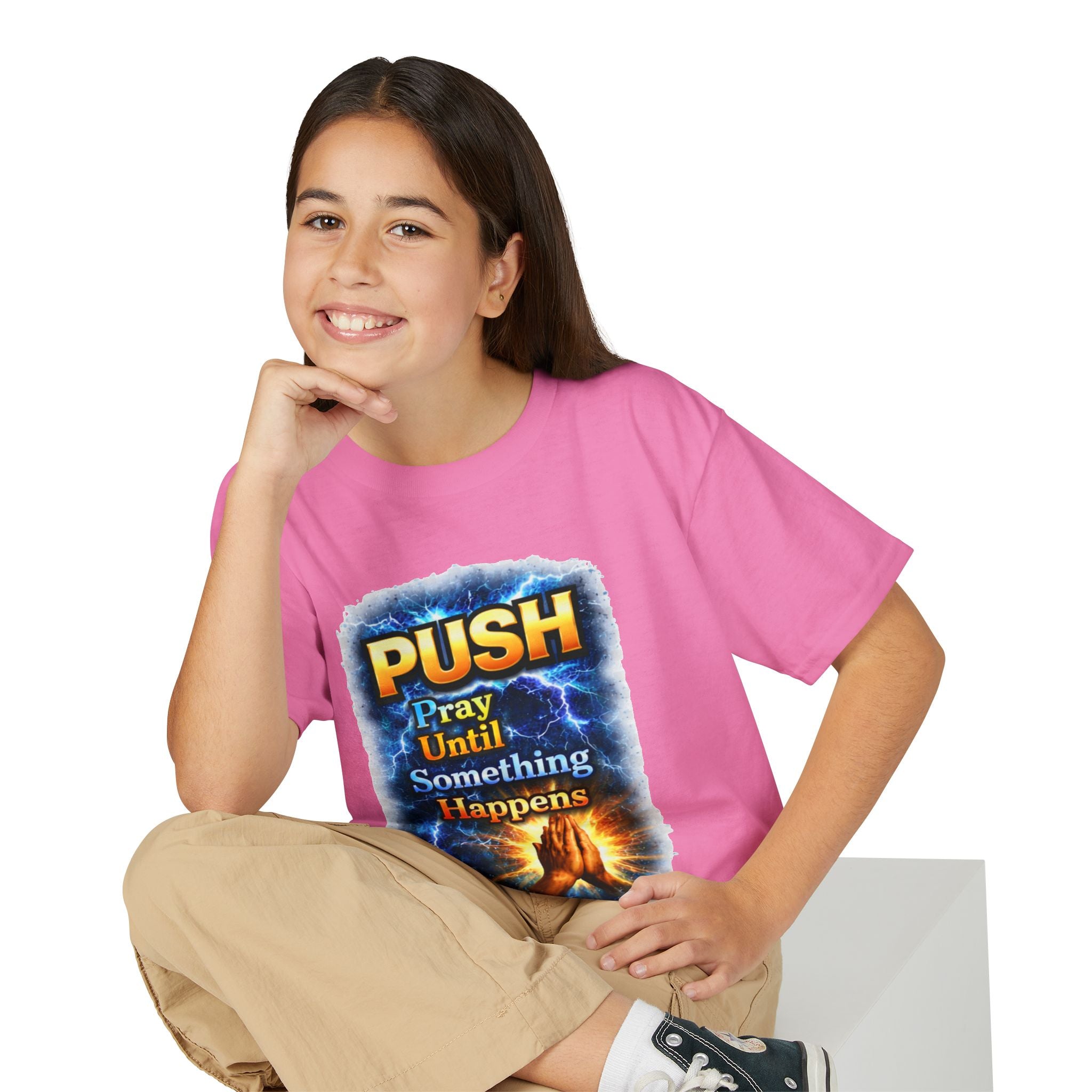 "Push: Pray Until Something Happens" Youth T-shirt - Hands