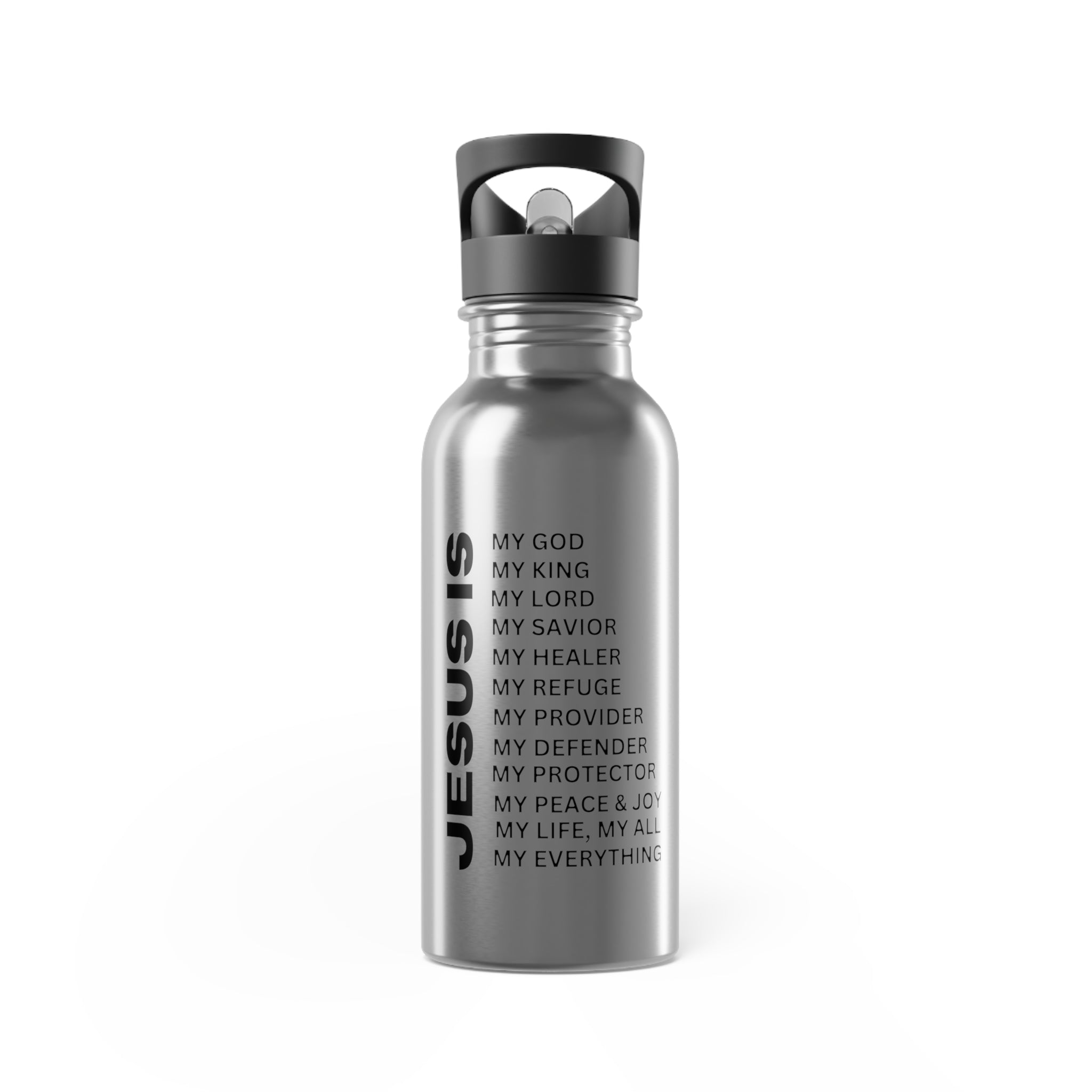 Christian JESUS IS 20oz Stainless Water Bottle with Straw