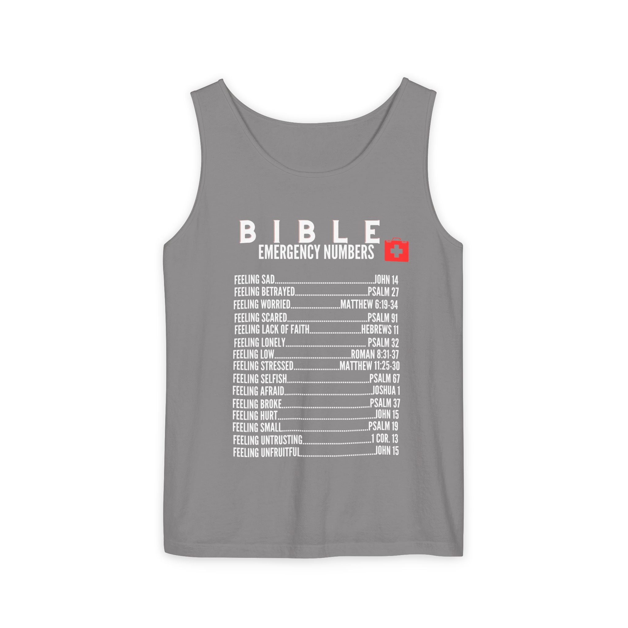Bible Emergency Numbers Tank Top - White
