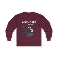 Anchored in the Lord Long Sleeve Tee - White