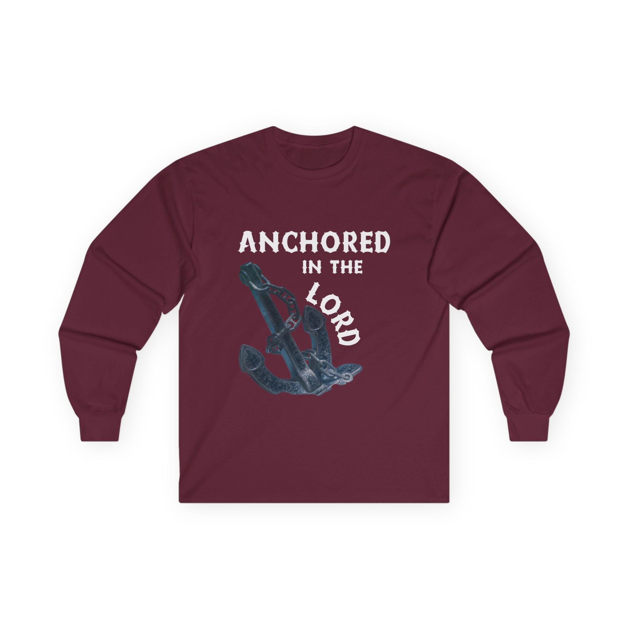 Anchored in the Lord Long Sleeve Tee - White
