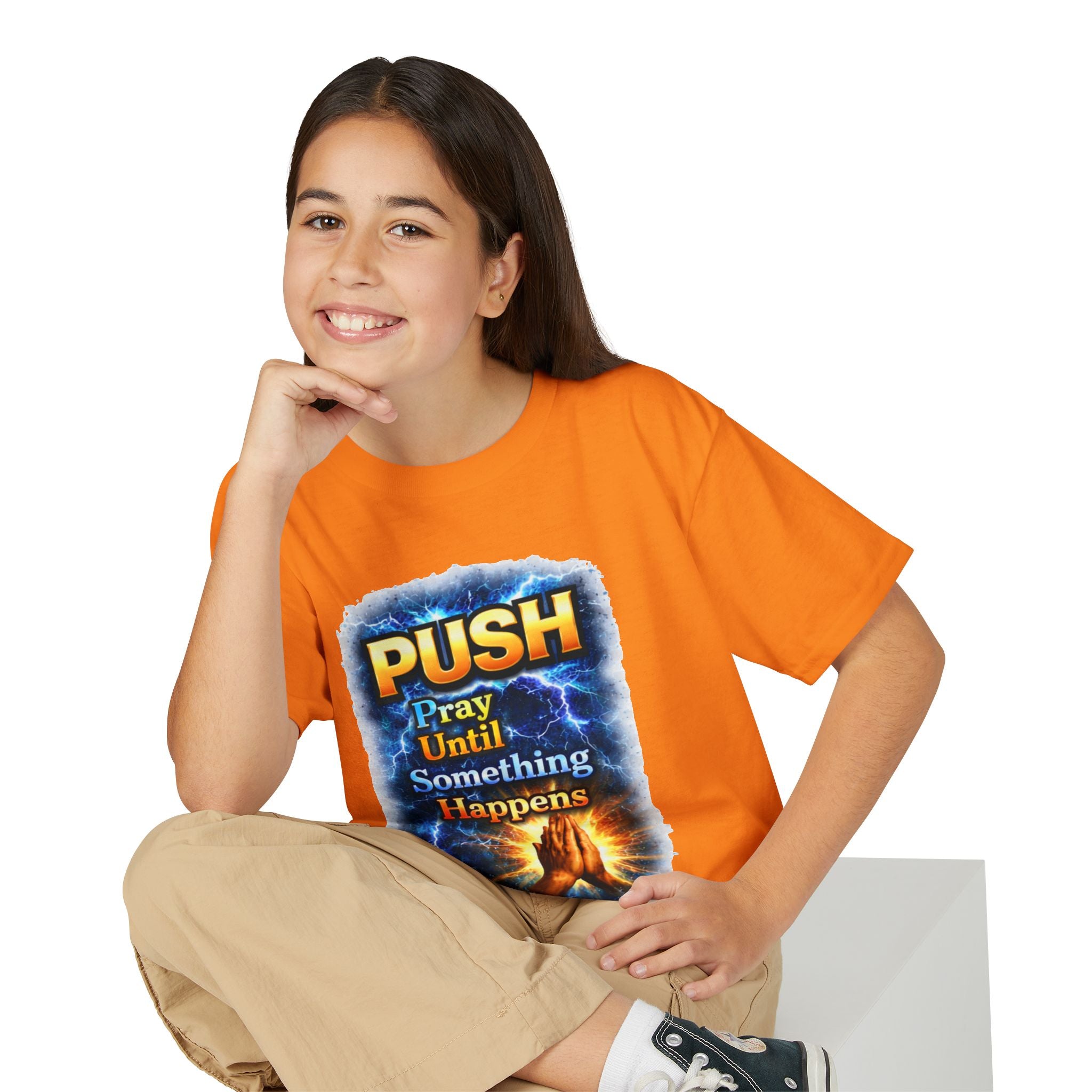 "Push: Pray Until Something Happens" Youth T-shirt - Hands