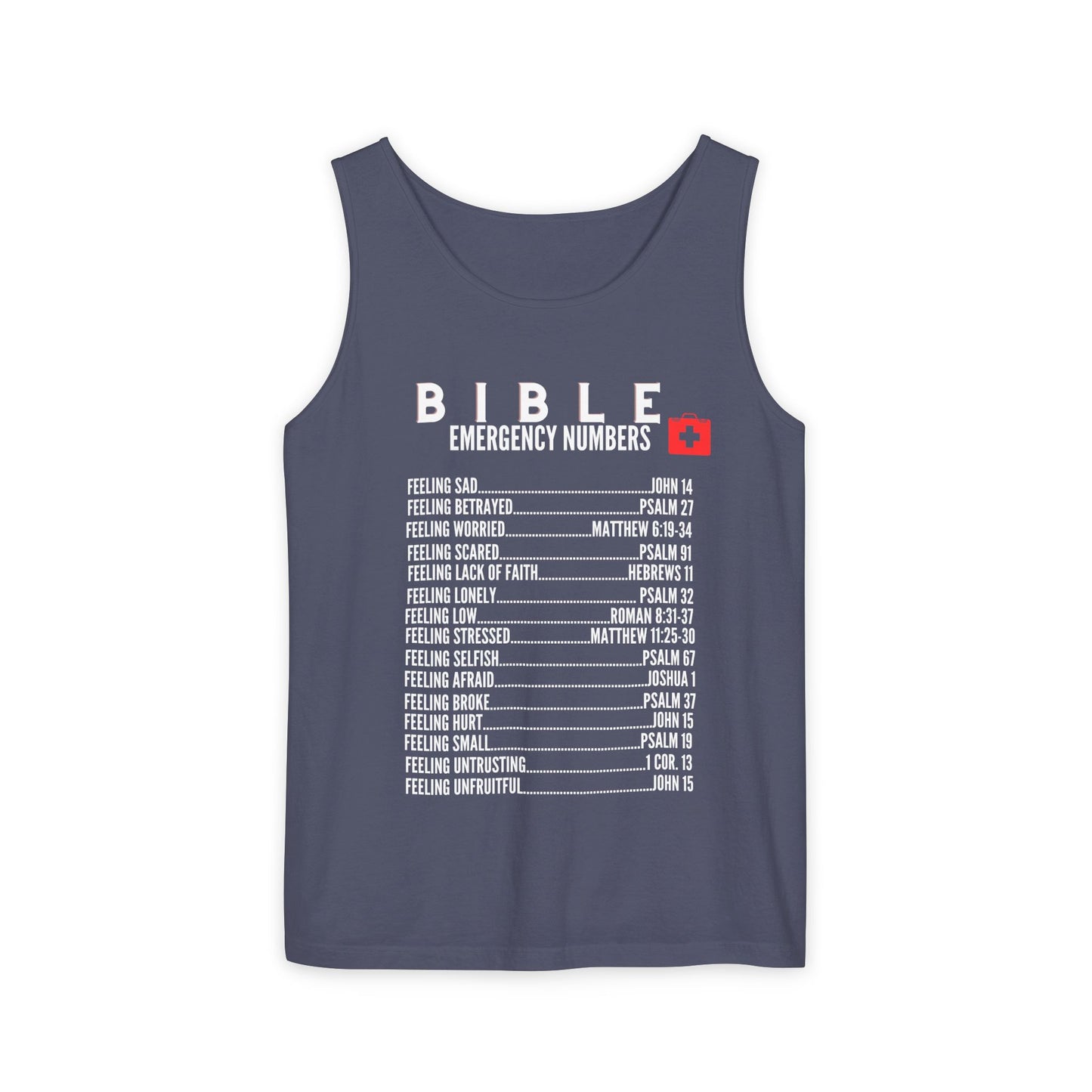 Bible Emergency Numbers Tank Top - White