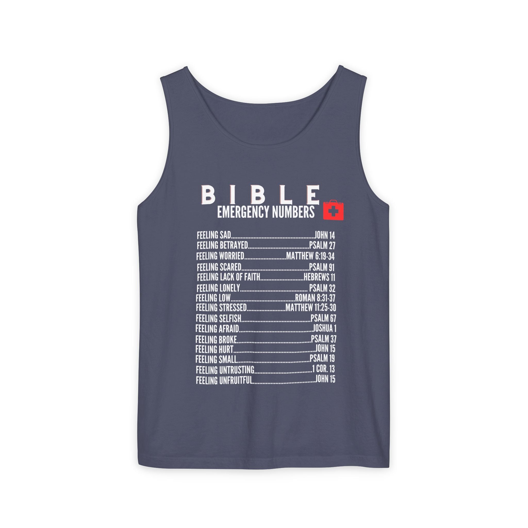 Bible Emergency Numbers Tank Top - White
