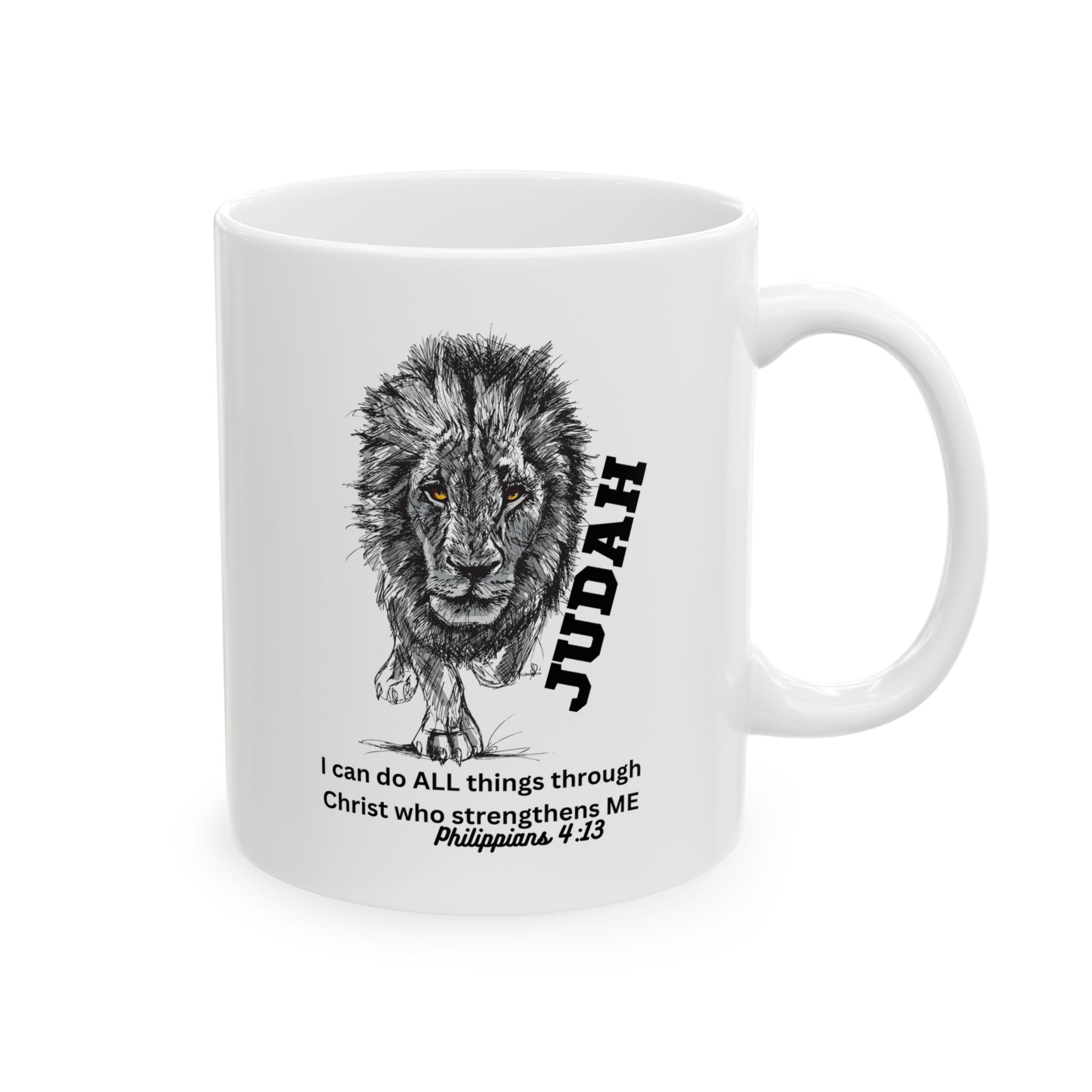 Lion of Judah Coffee Mug (11oz & 15oz) — 'I can do ALL things through Christ'