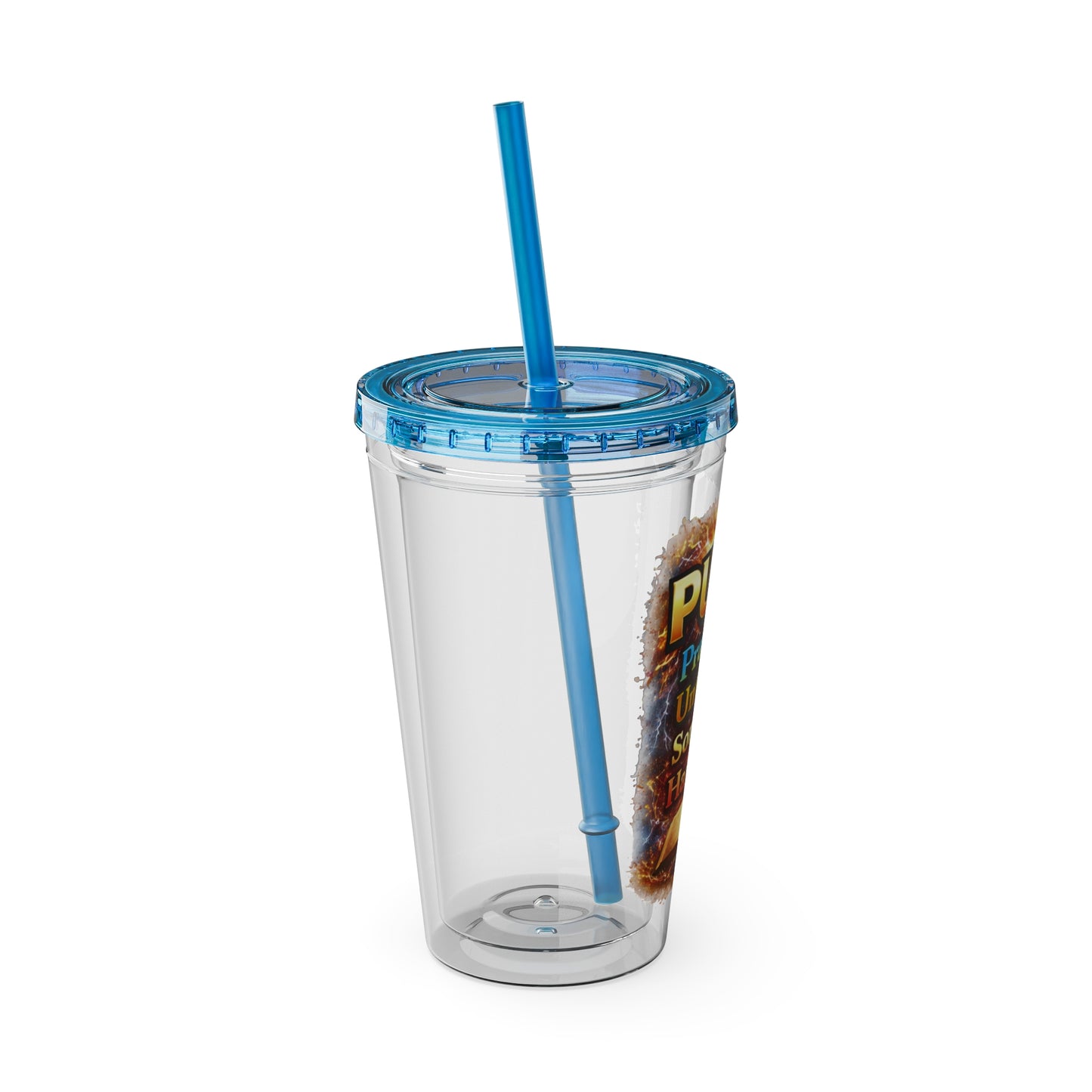 Push Pray Until Something Happens 16oz Tumbler — Bible