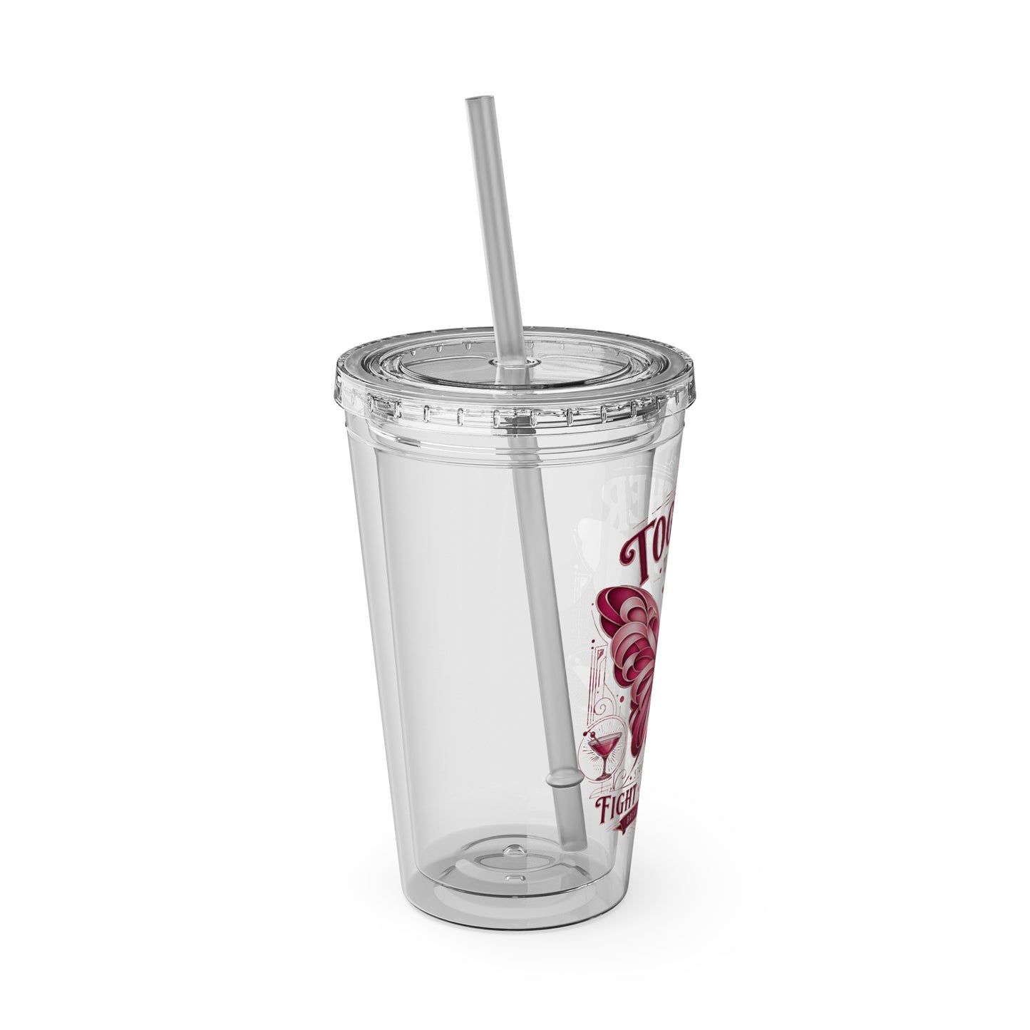Together We Rise Butterfly Breast Cancer 16oz Tumbler with Straw