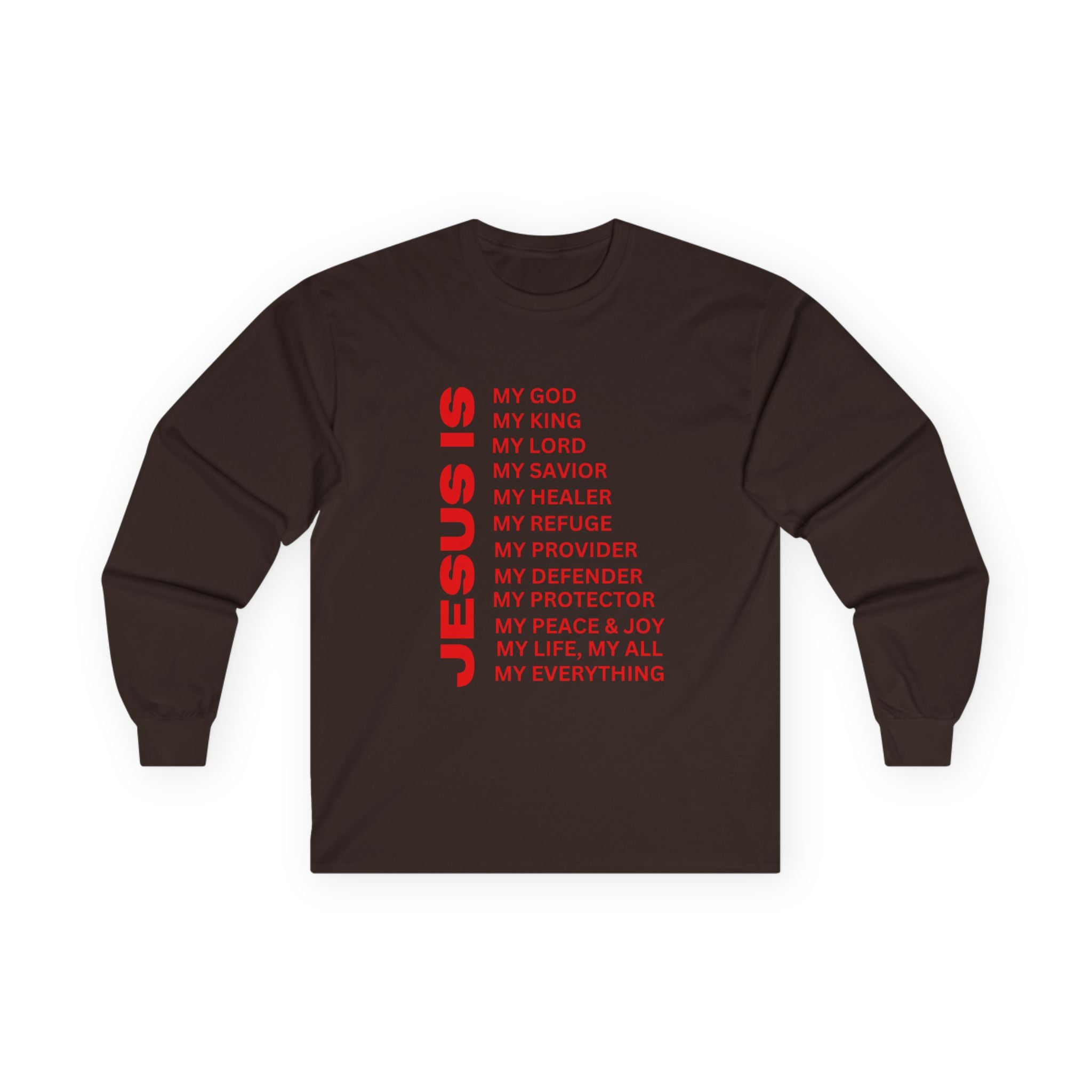 Christian JESUS IS Long Sleeve - Red