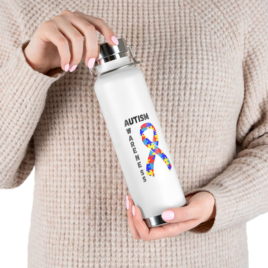 Autism Awareness Puzzle Ribbon 22oz Insulated Water Bottle